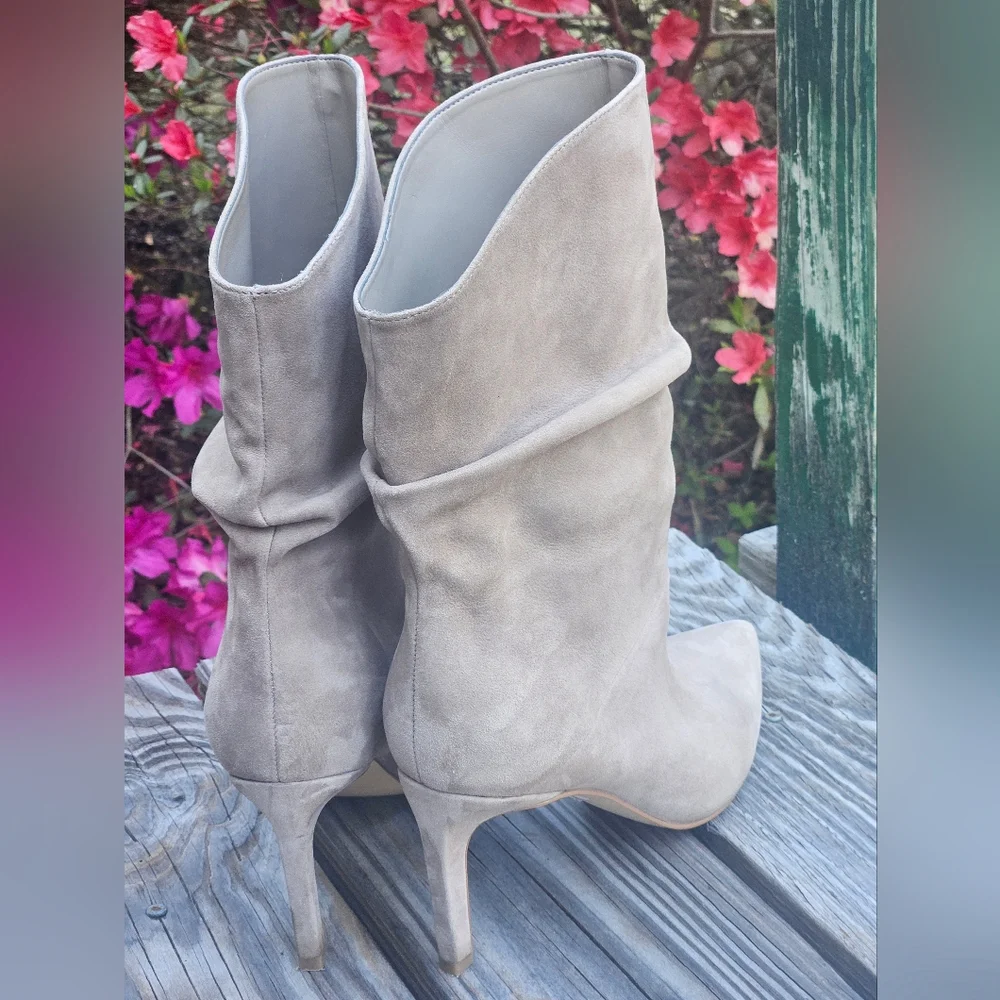 Marc Fisher Angi Slouch Pointed Toe Bootie-Taupe - Picture 8 of 9